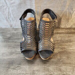 Jellypop Women's Wedge Sandals Size 10M Black